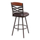 HomeRoots 30" Brown Faux Leather Speckled Metal and Maple Wood Bar Stool