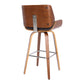 HomeRoots 30" Brown Faux Leather Wooden Base Bar Stool