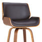 HomeRoots 30" Brown Faux Leather Wooden Base Bar Stool