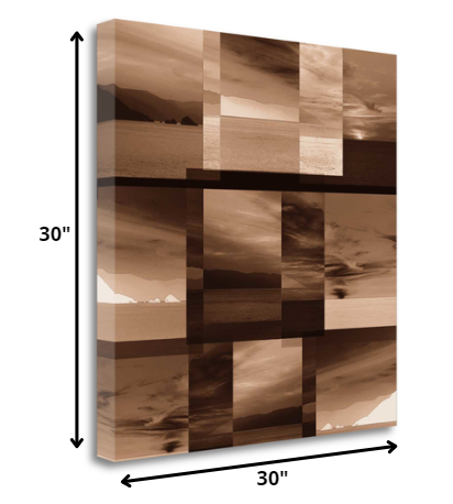 HomeRoots 30" By the Water Sepia Tone Giclee Wrap Canvas Wall Art