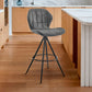 HomeRoots 30" Charcoal Gray and Black Microfiber Squared Channel Bar Stool