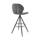 HomeRoots 30" Charcoal Gray and Black Microfiber Squared Channel Bar Stool