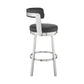 HomeRoots 30" Chic Black Faux Leather with Stainless Steel Finish Swivel Bar Stool