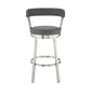 HomeRoots 30" Chic Grey Faux Leather with Stainless Steel Finish Swivel Bar Stool
