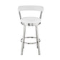 HomeRoots 30" Chic White Faux Leather with Stainless Steel Finish Swivel Bar Stool