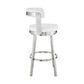 HomeRoots 30" Chic White Faux Leather with Stainless Steel Finish Swivel Bar Stool