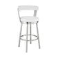 HomeRoots 30" Chic White Faux Leather with Stainless Steel Finish Swivel Bar Stool