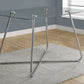 HomeRoots 30" Chrome Metal And Clear Tempered Glass Dining Table