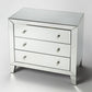 HomeRoots 30" Clear Glass Three Drawer Chest With Mirror Finish
