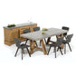 HomeRoots 30" Concrete And Solid Acacia Wood Dining Table
