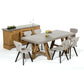 HomeRoots 30" Concrete And Solid Acacia Wood Dining Table