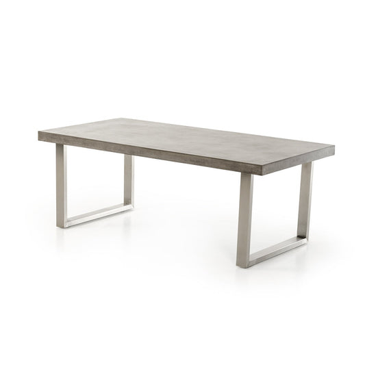 HomeRoots 30" Concrete And Stainless Steel Dining Table