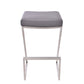 HomeRoots 30" ContempoGrey Faux Leather and Stainless Backless Bar Stool