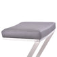 HomeRoots 30" ContempoGrey Faux Leather and Stainless Backless Bar Stool