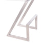 HomeRoots 30" ContempoGrey Faux Leather and Stainless Backless Bar Stool
