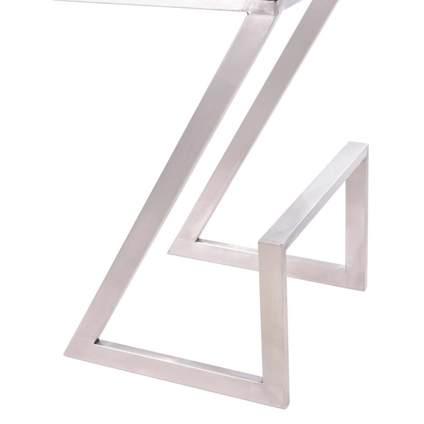 HomeRoots 30" ContempoGrey Faux Leather and Stainless Backless Bar Stool