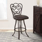 HomeRoots 30" Dark Espresso Scroll Back Metal Swivel Bar Stool
