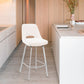 HomeRoots 30" Elegant Grey Faux Leather Bar Stool with Stainless Steel Frame