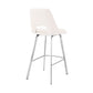 HomeRoots 30" Elegant Grey Faux Leather Bar Stool with Stainless Steel Frame