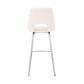 HomeRoots 30" Elegant Grey Faux Leather Bar Stool with Stainless Steel Frame