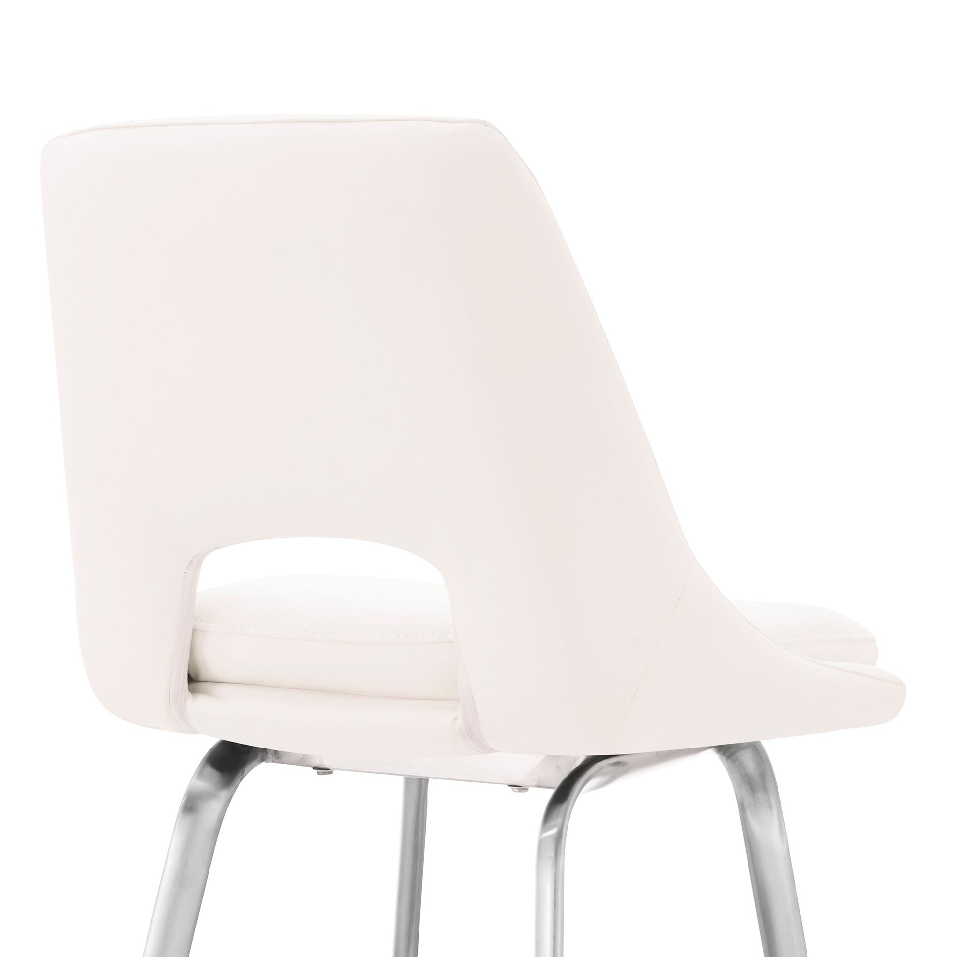 HomeRoots 30" Elegant Grey Faux Leather Bar Stool with Stainless Steel Frame