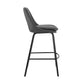 HomeRoots 30" Elegant Grey Faux Leather and Black Metal Armless Swivel Bar Stool