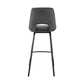 HomeRoots 30" Elegant Grey Faux Leather and Black Metal Armless Swivel Bar Stool