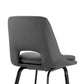 HomeRoots 30" Elegant Grey Faux Leather and Black Metal Armless Swivel Bar Stool