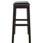 HomeRoots 30" Espresso and Black Saddle Style Counter Height Bar Stool