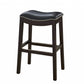 HomeRoots 30" Espresso and Black Saddle Style Counter Height Bar Stool