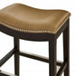 HomeRoots 30" Espresso and Carmel Saddle Style Counter Height Bar Stool