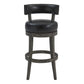 HomeRoots 30" Faux Leather Swivel Counter Stool in Brown Onyx Finish
