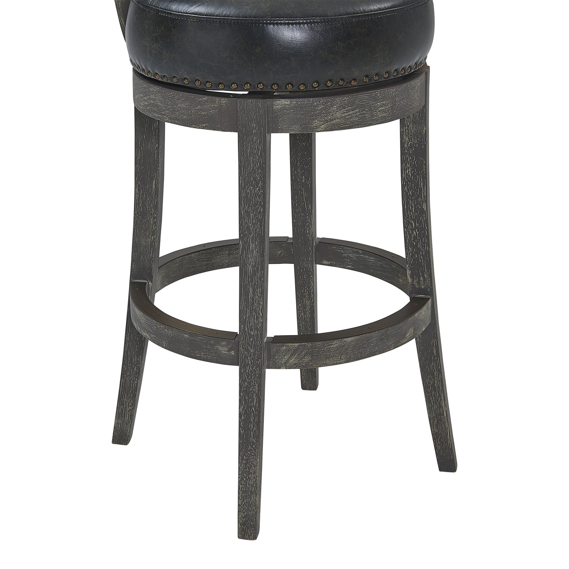 HomeRoots 30" Faux Leather Swivel Counter Stool in Brown Onyx Finish