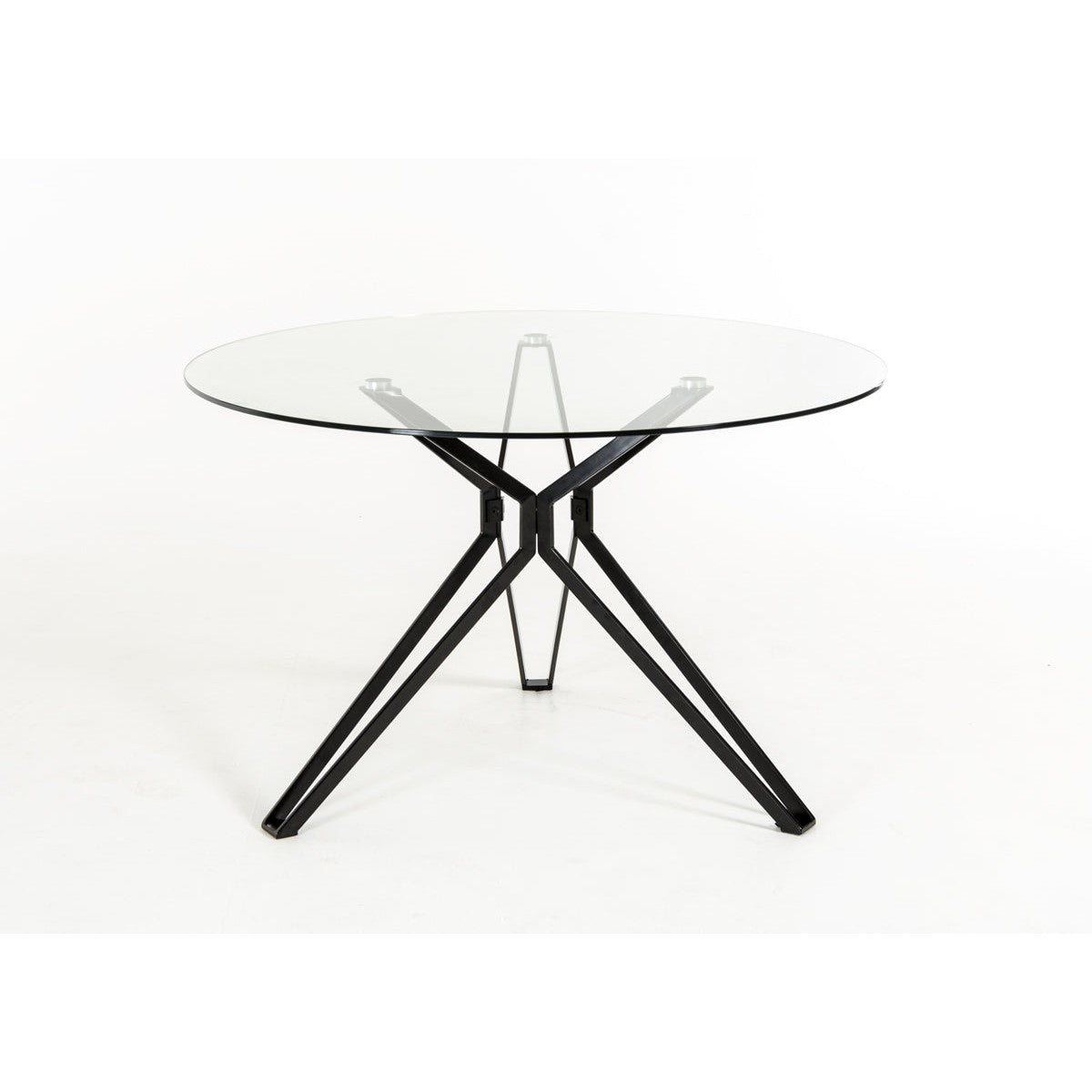 HomeRoots 30" Glass And Metal Round Dining Table