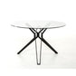 HomeRoots 30" Glass And Metal Round Dining Table