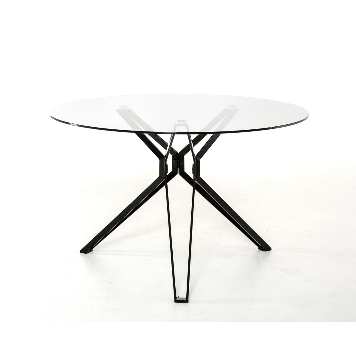 HomeRoots 30" Glass And Metal Round Dining Table
