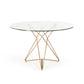 HomeRoots 30" Glass And Steel Round Dining Table