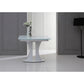 HomeRoots 30" Glass MDF And Steel Extendable Dining Table In White