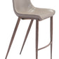 HomeRoots 30" Gray And Brown Steel Low Back Bar Height Chairs in Set of Two