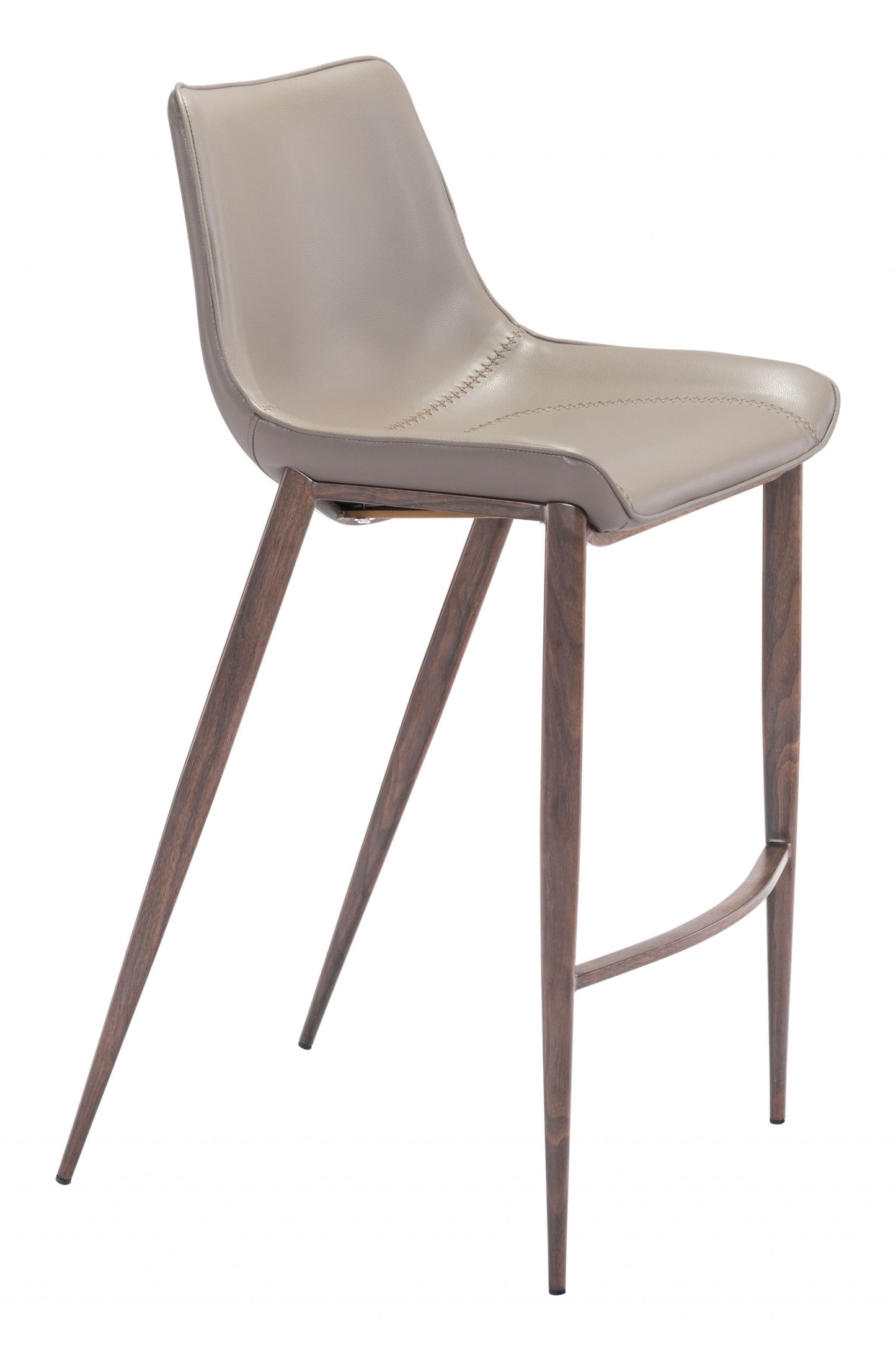 HomeRoots 30" Gray And Brown Steel Low Back Bar Height Chairs in Set of Two