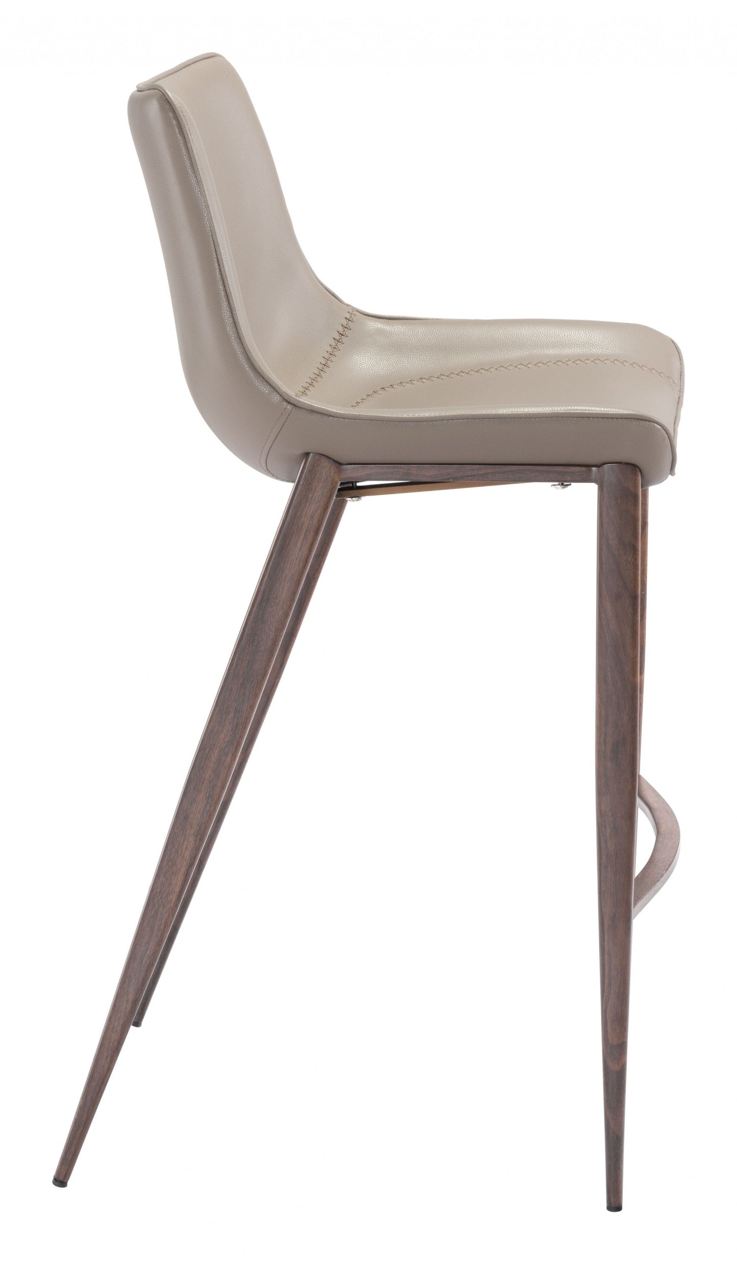 HomeRoots 30" Gray And Brown Steel Low Back Bar Height Chairs in Set of Two