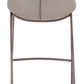 HomeRoots 30" Gray And Brown Steel Low Back Bar Height Chairs in Set of Two