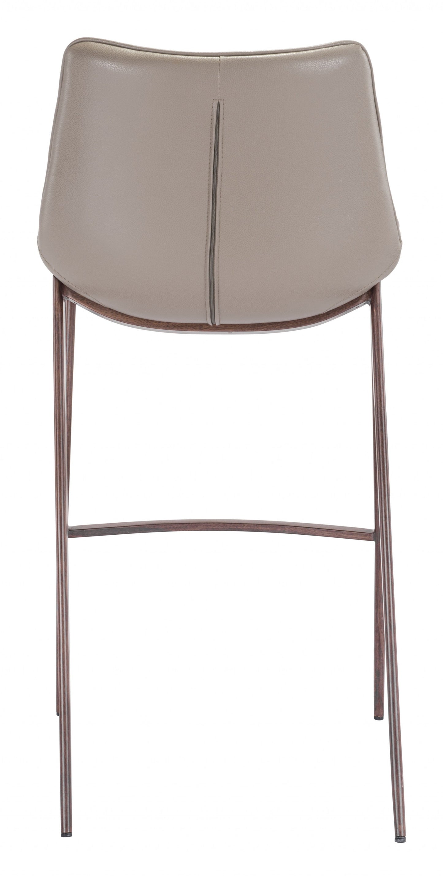 HomeRoots 30" Gray And Brown Steel Low Back Bar Height Chairs in Set of Two
