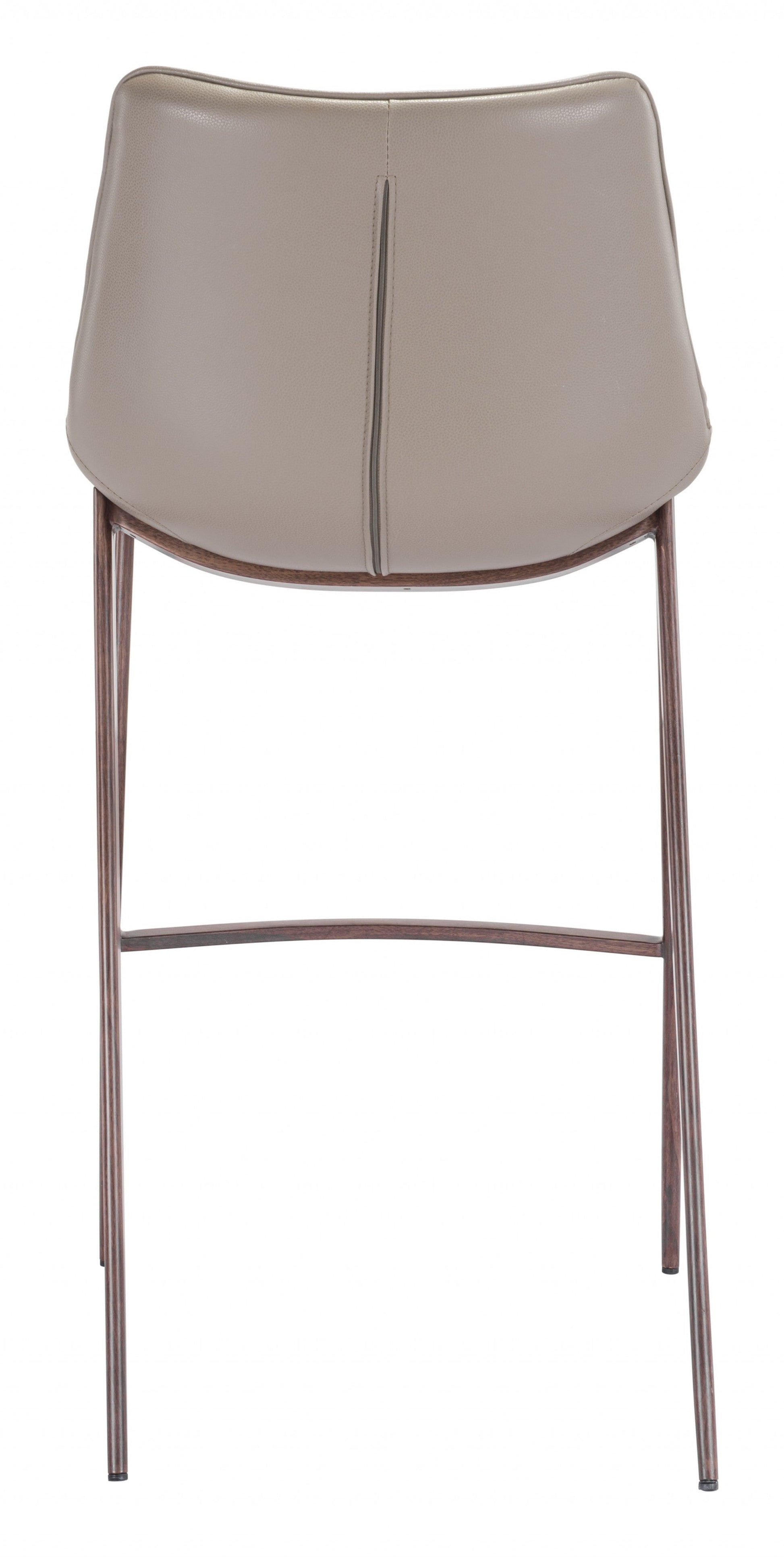 HomeRoots 30" Gray And Brown Steel Low Back Bar Height Chairs in Set of Two