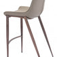 HomeRoots 30" Gray And Brown Steel Low Back Bar Height Chairs in Set of Two