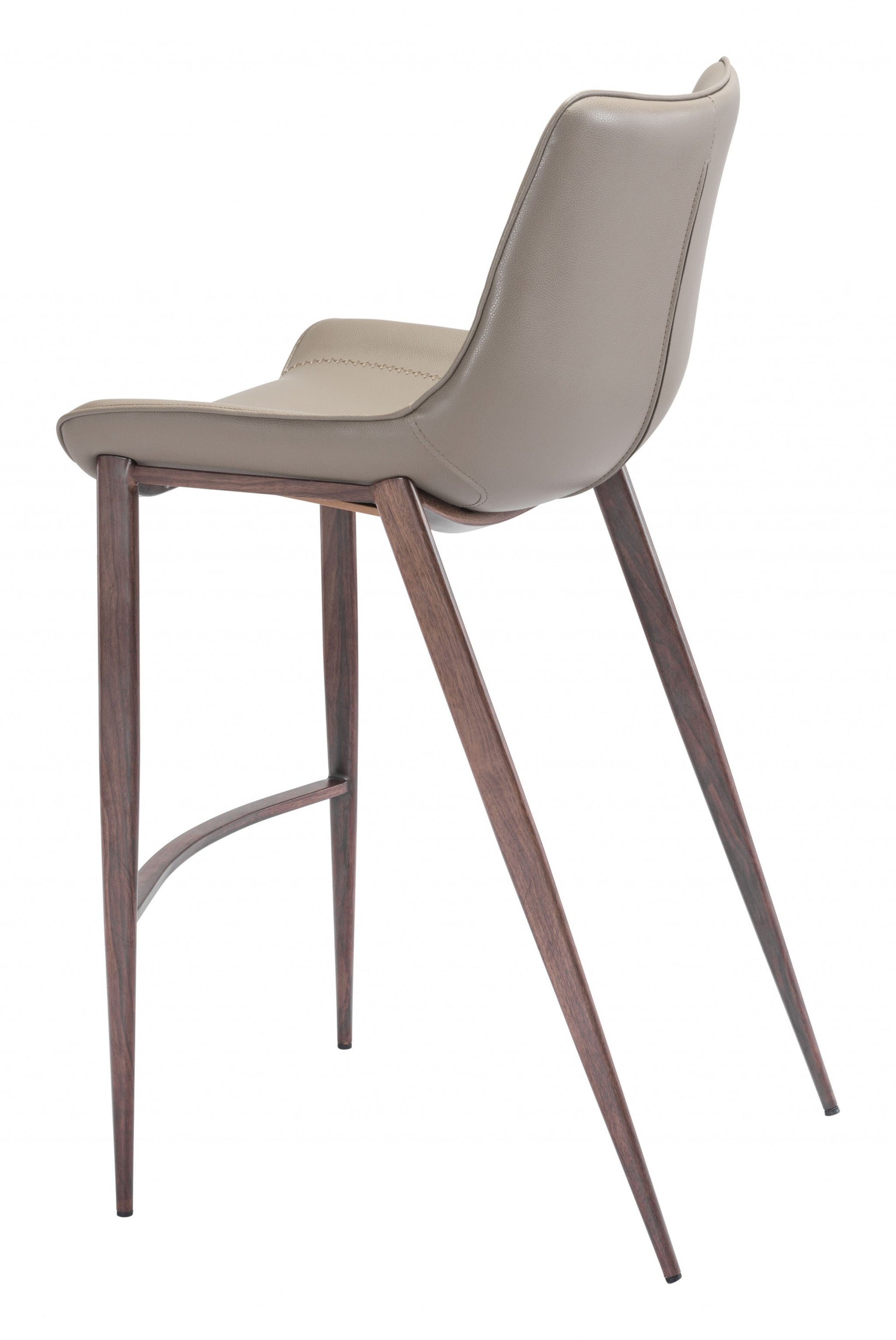 HomeRoots 30" Gray And Brown Steel Low Back Bar Height Chairs in Set of Two