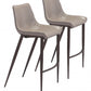 HomeRoots 30" Gray And Brown Steel Low Back Bar Height Chairs in Set of Two