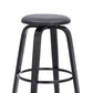 HomeRoots 30" Gray Faux Leather Backless Modern Swivel Bar Stool