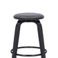 HomeRoots 30" Gray Faux Leather Backless Modern Swivel Bar Stool