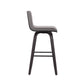 HomeRoots 30" Gray Faux Leather Black Wooden Swivel Bar Stool
